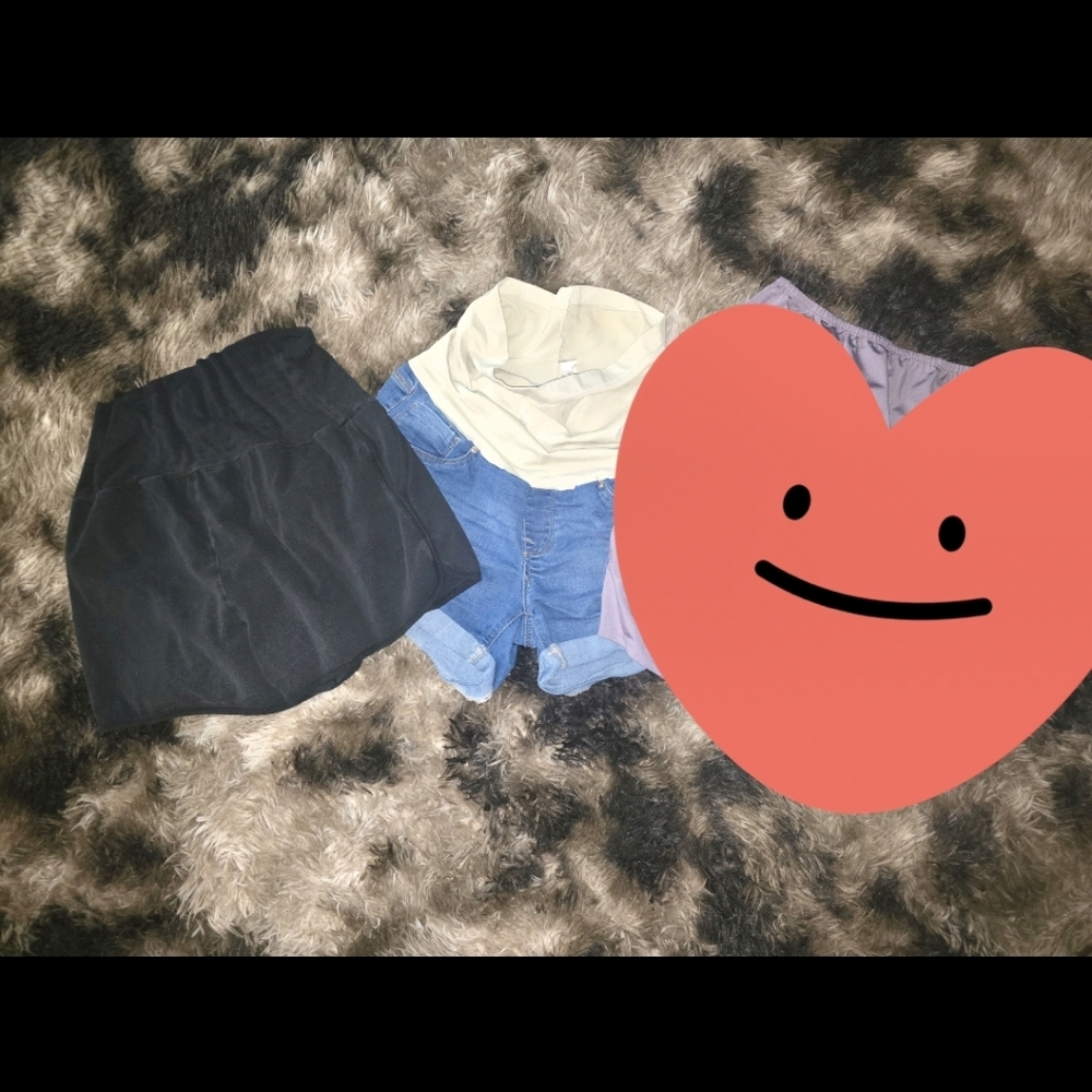 7 Maternity Denim Shorts Bundle with Belly Panels Summer Maternity - Picture 2 of 3